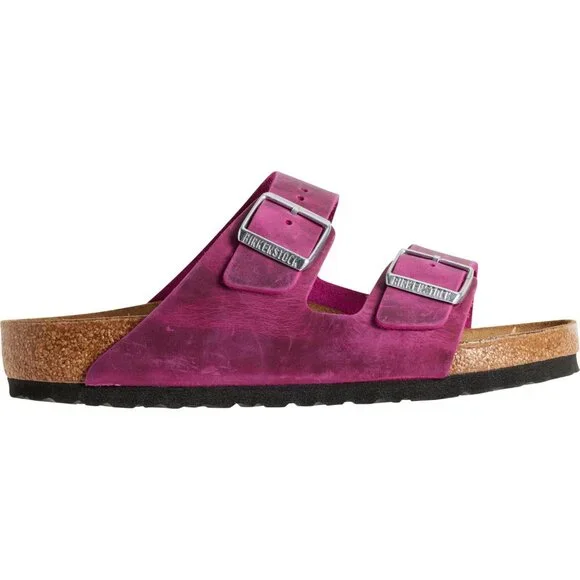 NEW Birkenstock Made in Germany Arizona BS Sandals - Oiled Leathe Fuchsia unisex - Picture 6 of 14